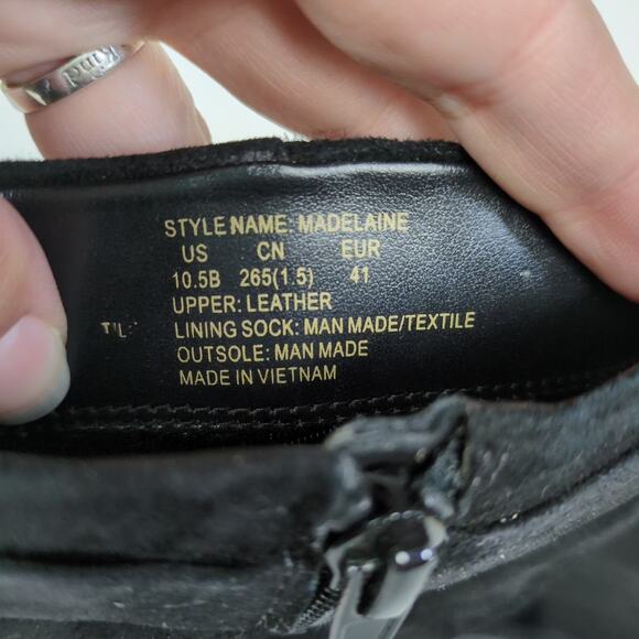 KATE SPADE NY Madelaine Black Suede Ankle Bootie Block Heel Women's 10.5 - Picture 10 of 10